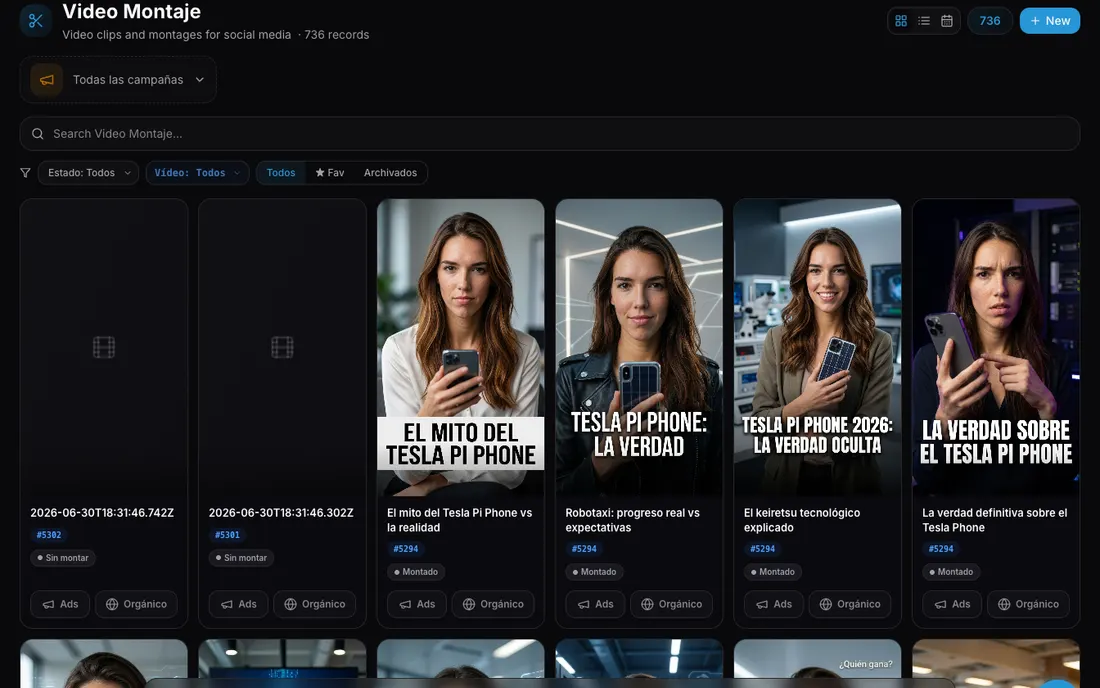 Producción de reels en lote en ContentFlow365